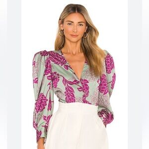 PatBO Celia Plunge Bodysuit Blouse